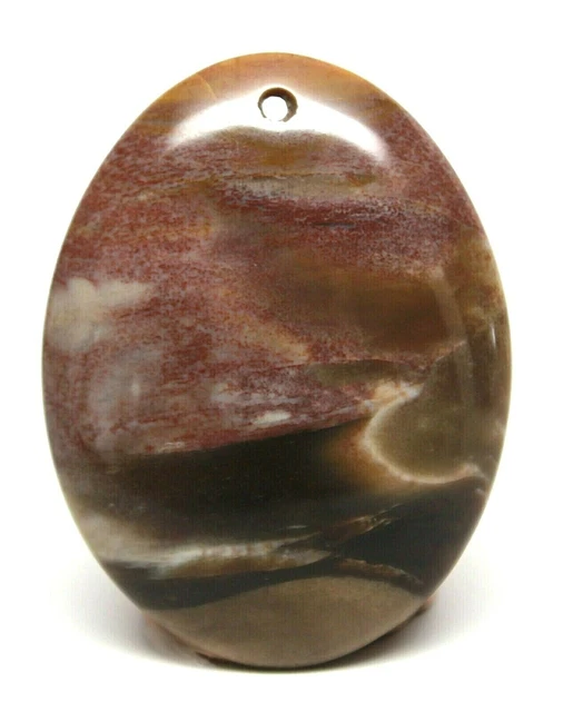 MADAGASCAR OCEAN JASPER 2.2" x 1.7" DOME OVAL FOCAL PENDANT FLAT BACK