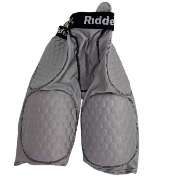 Riddell Performance Football Shorts Size Youth Medium Padded Silver Drawstring
