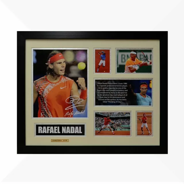 Rafael Nadal Signed & Framed Memorabilia - Ivory/Silver Limited Edition