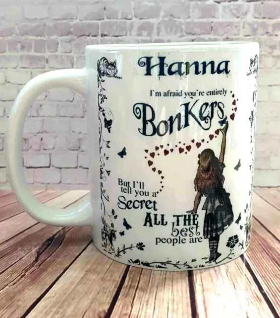 Retro Personalised Bonkers Alice In Wonderland 11oz Coffee Tea Mug