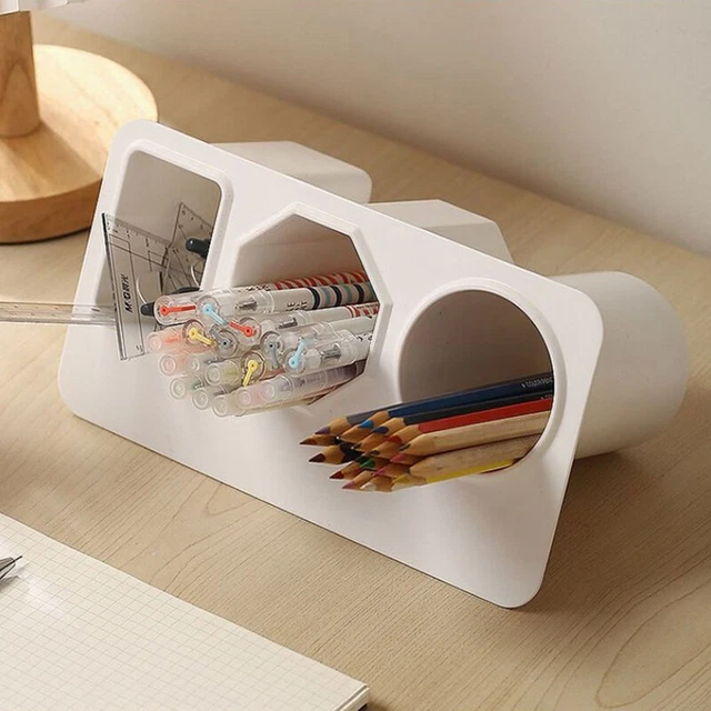 DESK SIDE PENCIL Holder Desktop Organizer Tabletop Pen