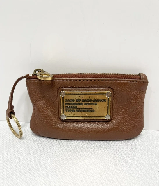 Vintage Marc Jacobs Small Coin Purse Pouch bag Card Holder Brown Pebbled Leather Vintage Marc Jacobs Small Coin Purse Pouch bag Card Holder Brown Pebbled Leather