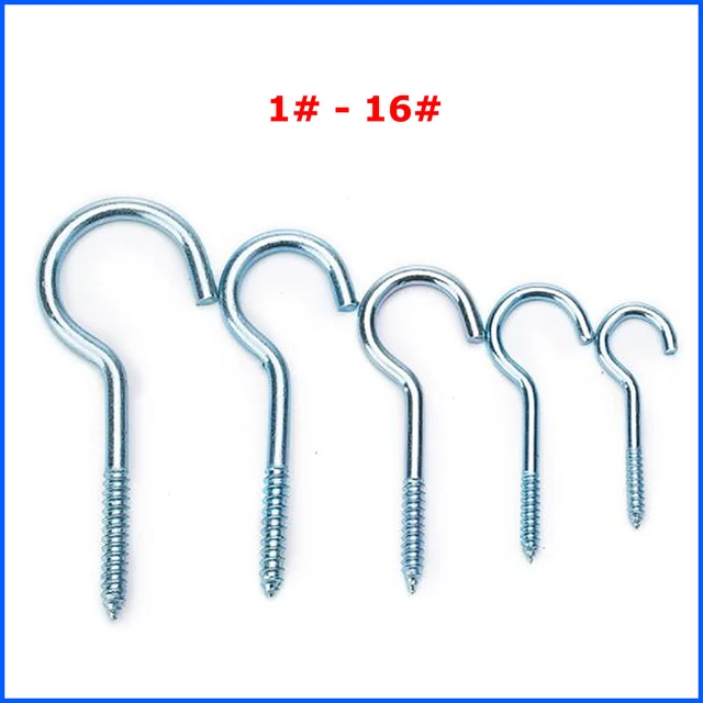 Hook C-Type Lag Eye Screws 1# 2# 3# 4# 5# 6# 8# 10# 12# 14# 16# - Zinc Plated