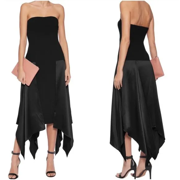 NWT Cinq a Sept Women's Strapless Draped Silk-paneled Dress Size 6 Retail $485
