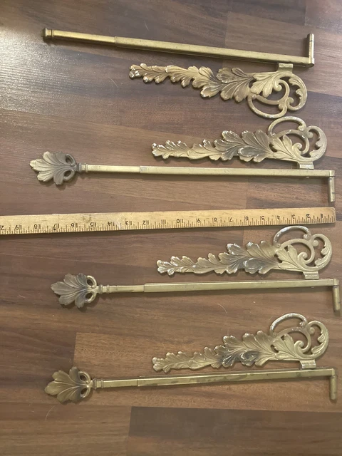 4 Art Nouveau / Art Deco Wall Mounted Adjustable Swing Arm Curtain Drapery Rods