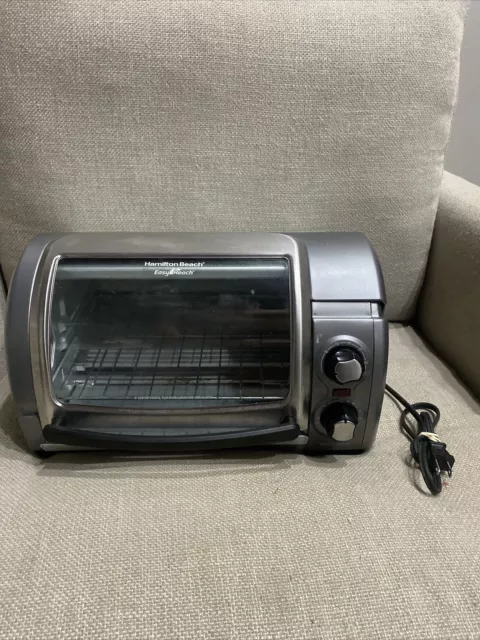 Hamilton Beach Easy Reach 4-Slice Countertop Toaster Oven With Roll-Top Door