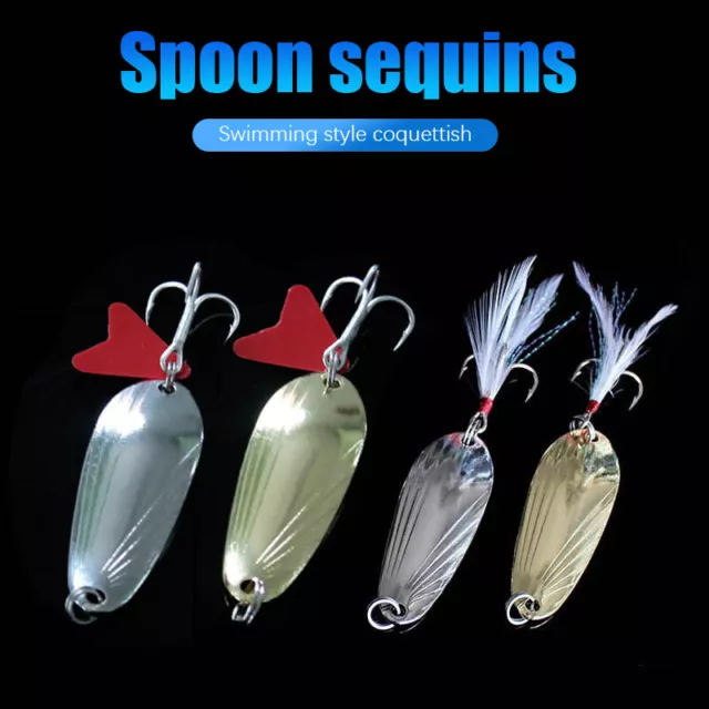 5G-12G Shell Pattern Sequin With Red Heart And Feather Three Hook Fake Bait SN❤