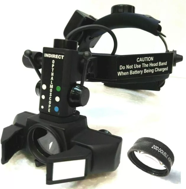 Oftalmoscopio indirecto LED con accesorio de lente 20D y bolsa de...