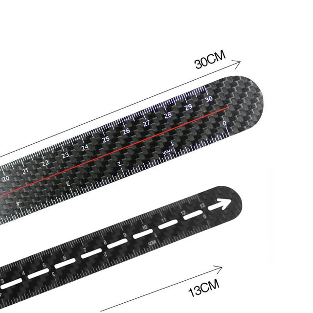 13/30CM CARBON FIBER Ruler Office Student Drawing & Measuring Tool ...