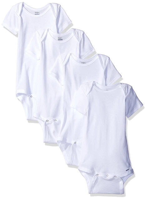 Gerber Unisex Baby 4 Pack Onesies, White, Size 0.0 TRDQ