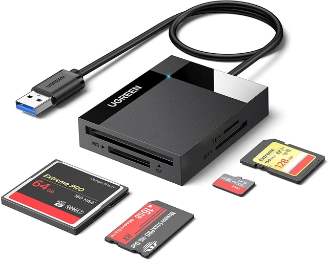 UGREEN USB 3.0 Lecteur Carte SD Micro CF MS 4en1 Adaptateur ordinateur iphone li