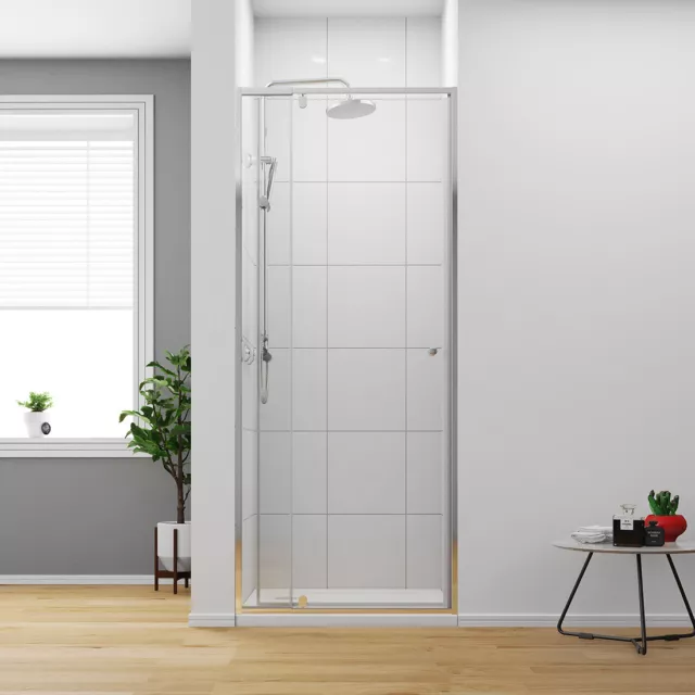 Shower Screen Glass Corner Semi-Frameless Adjustable Pivot Door 800-1200mm