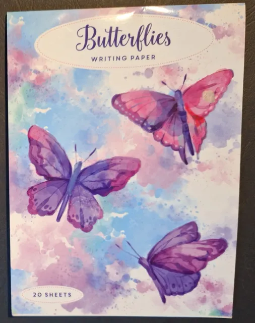 Stationery Writing Paper Pad & Envelopes Lot - Butterflies Butterfly - Look!