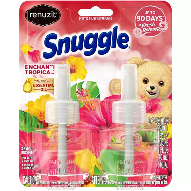 Renuzit Snuggle 2-Pack Scented Oil Refill, Enchanting Tropical, 0.67 Fluid Ounce