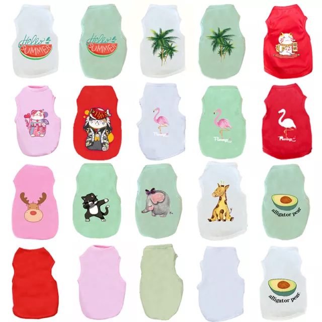 Sommer Haustier Kleidung Klein Hundeweste Aufdruck Für Welpe Katze Hemd Kostüm ~