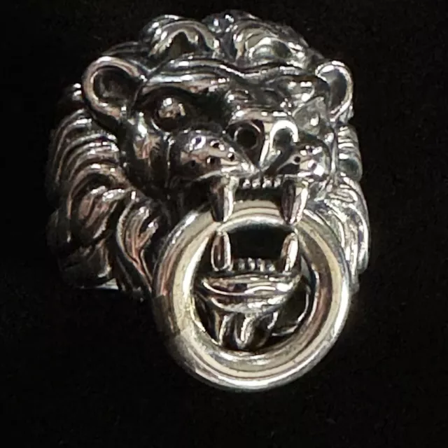 King Baby Studio Lion's Head Ring Sterling Silver .925 Size 10