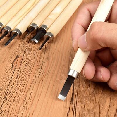 12 piezas Juego de herramientas de cincel manual tallado en madera S6 profesional R0D5