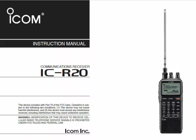 Icom Ic-R20 R20 Instruction Manual