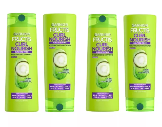 X2 Sets Of Garnier Fructis Curl Nourish Shampoo And Conditioner Set 12.5oz/12 oz