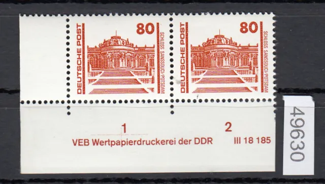 DDR 1990, Mich.-Nr.: 3349 ** DV 1    Eckrand  Druckvermerk