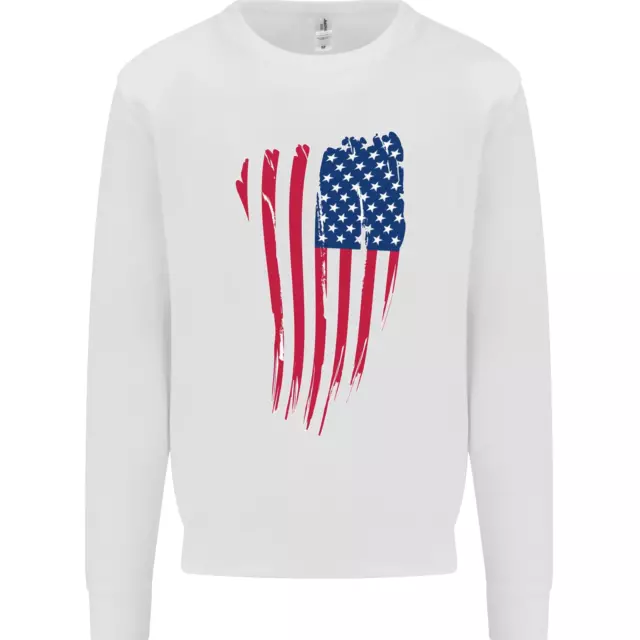 USA Stars & Stripes Flag July 4th America Kids Sweatshirt Jumper