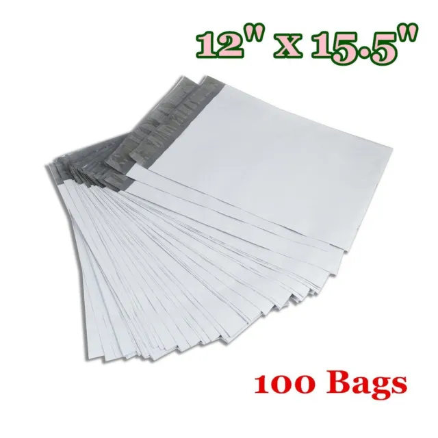100 12x15.5 Poly Mailers Shipping Envelope Plastic Self Sealing Bag Gray 2.5 Mil