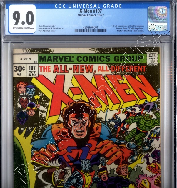 PRIMO:  X-MEN #107 1st Starjammers Cockrum art Marvel comics 1977 VF/NM 9.0 CGC