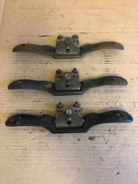 3 x Vintage Stanley No 151 adjustable flat bottom spokeshave Made In England