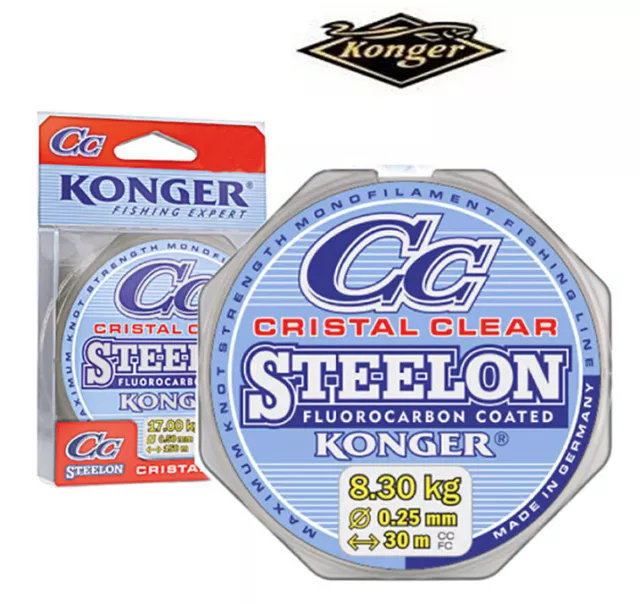 Konger Steelon Cristal Clear 150m Fluorocarbon Beschichtung Angelschnur