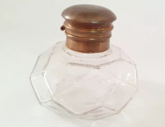 Vintage Original Único Forma Cortar Vidrio Hermoso Perfume Botella G14-77