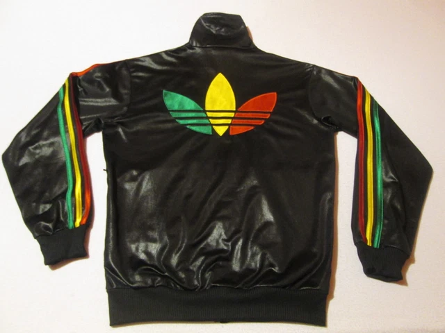 Veste Adidas Chile 62 Vintage Small 174 D5/48 30" Glanz Wet Rasta Jamaique Shiny