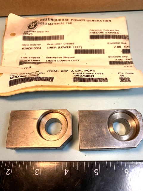 Lot of 2) Westinghouse Power Generation 620C613004 Liner Lower Left