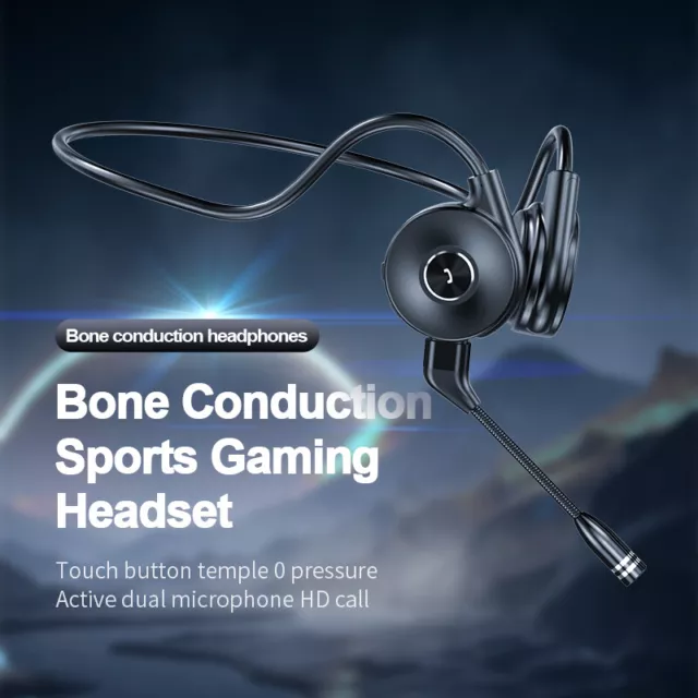 Bluetooth 5.0 Wireless Bone Conduction Headset Open Ear Outdoor Sport Headphones