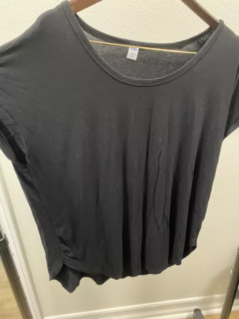 NWOT Women’s Old Navy Luxe black top short Cap sleeve XL shirt scoop neck Tunic