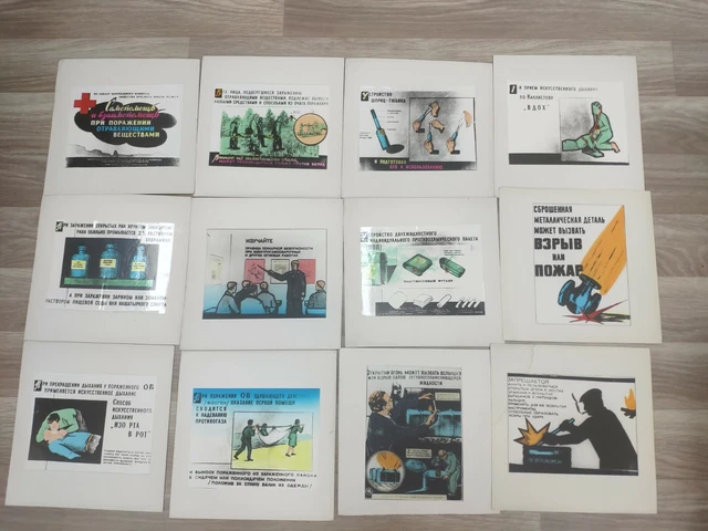 SET OF 12 USSR Posters Safety Posters Soviet Union £28.60 - PicClick UK