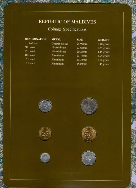 Coin Sets of All Nations Maldives w/card 1982 - 1984 UNC 2