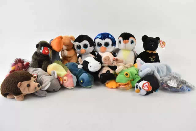 Beanie Baby and TY toy job lot 19 In Total Hedgehog, monkey, & more