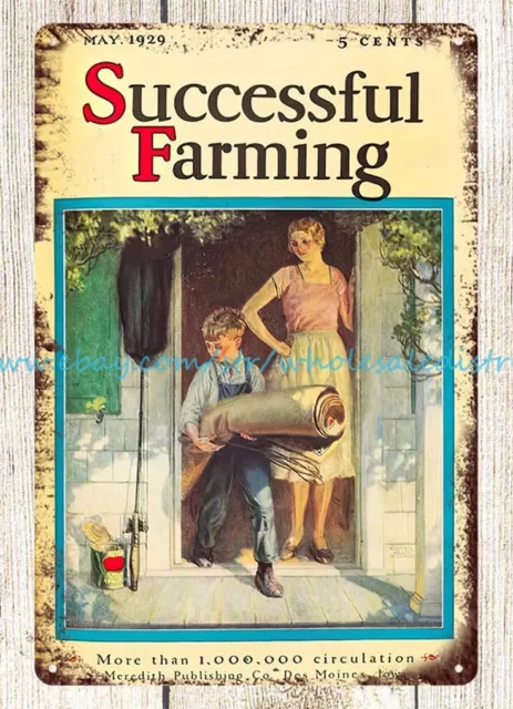 1929 Successful Farming metal tin sign reproduction inspirational wall decor