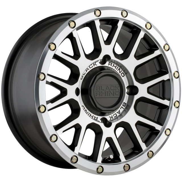 Black Rhino UTV LA Paz 15x7 4x110 +51mm Black/Machined Wheel Rim 15" Inch