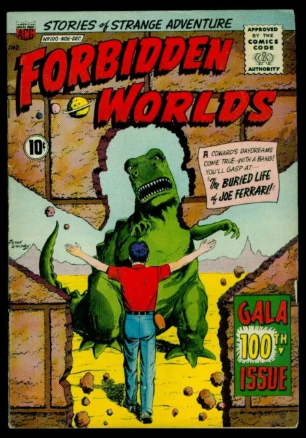 American Comics Group FORBIDDEN WORLDS #100 Dinosaur Cover VG/FN 5.0