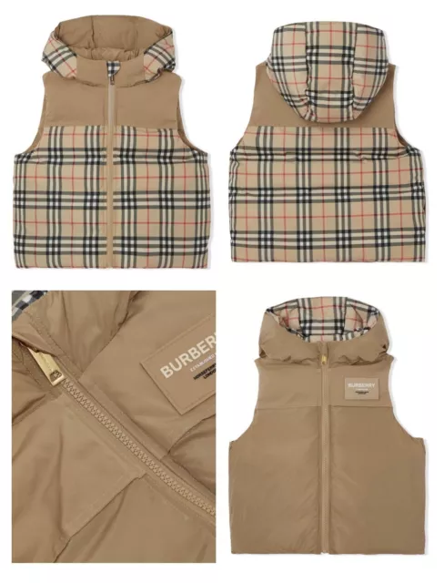 Burberry kids vintage check reversible hooded gilet age 12 yrs BNWT  RRP £600