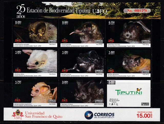 Ecuador, Fauna, Bats MNH / 2019