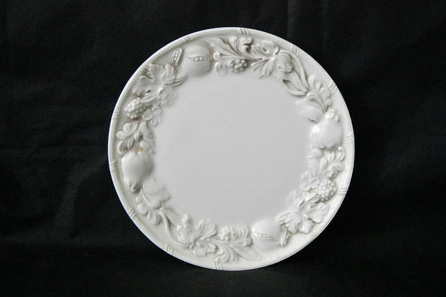 Lot of 2 Vintage Global Made in Italy Glazed Majolica Embossed Salad Plate 8.5"D