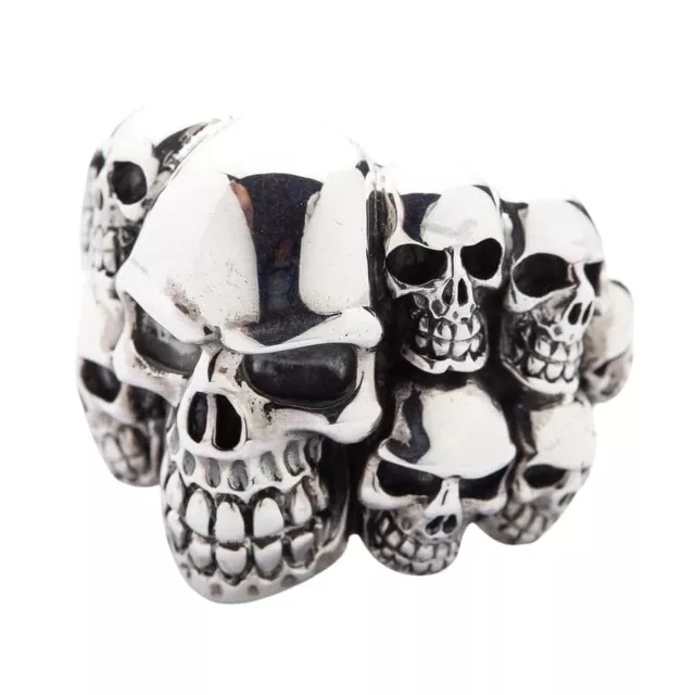 Sterling Silver Phantom Skull Biker Ring 3