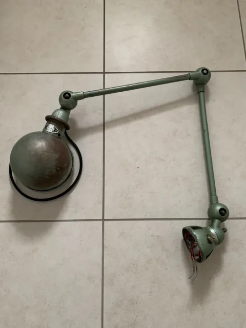 Superbe Ancienne Lampe JIELDE 2 Bras Verte Très bon état