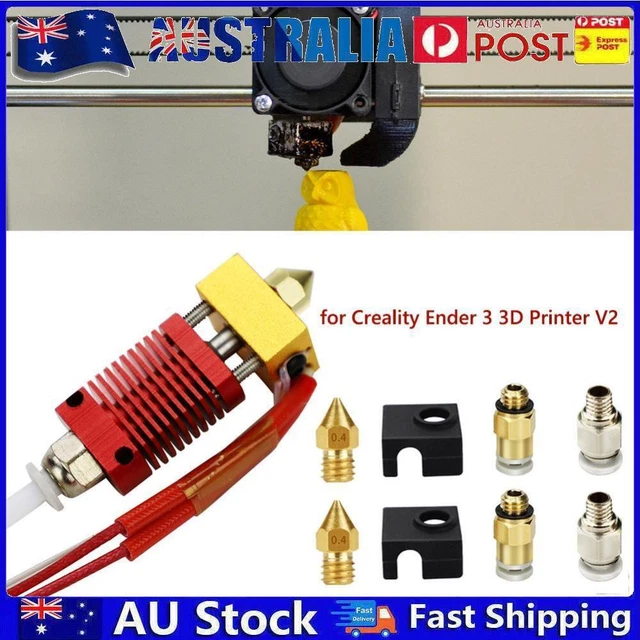 - 9x DIY 0.4mm MK8 Nozzle Extruder Hot End Kit for Creality Ender 3 Pro 3D Print