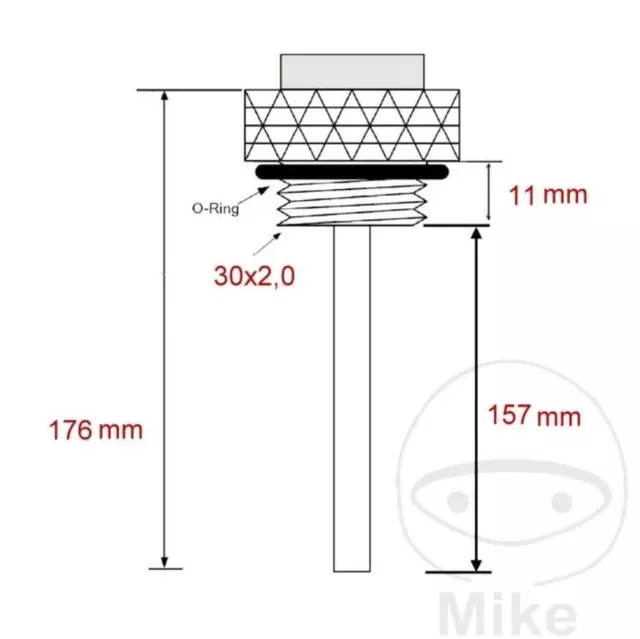 Direktmesser Ölthermometer 30x2.0 für Honda NX 650 Dominator XL600RM XL600LM 2