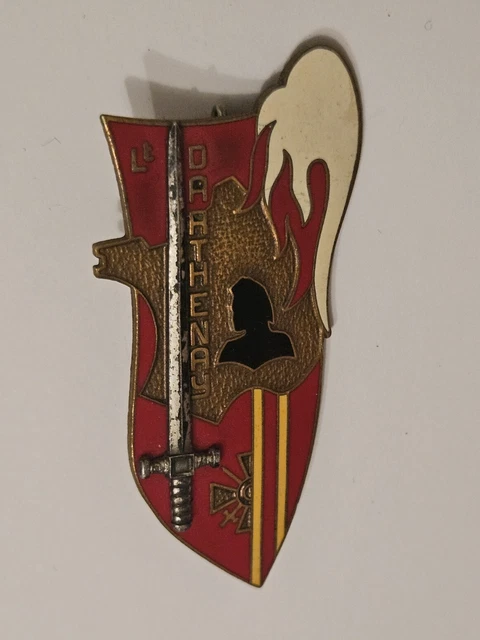 INSIGNE DE SHAKO DE L'ECOLE MILITAIRE DE ST CYR ESM ECOLE SPECIALE Militaire Fabrication Ancienne