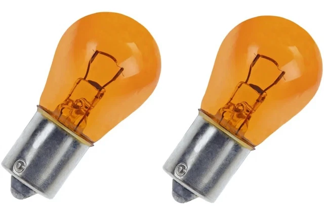 2x ampoule 12V 10W BAU15S orange ergots décalés clignotant voiture moto scooter