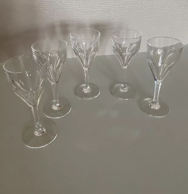 5  Anciens Verres À Pied En Cristal Saint Louis  Modèle Bristol